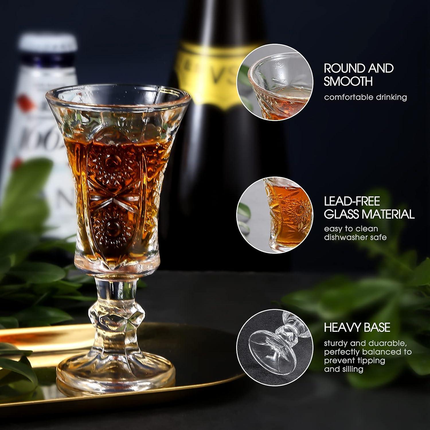 Runde 45 ml Schnapsgläser aus bleifreiem Glas mit schwerem Boden (6er