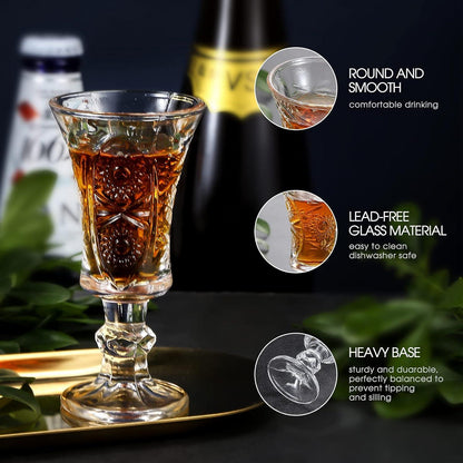 Runde 45 ml Schnapsgläser aus bleifreiem Glas mit schwerem Boden (6er