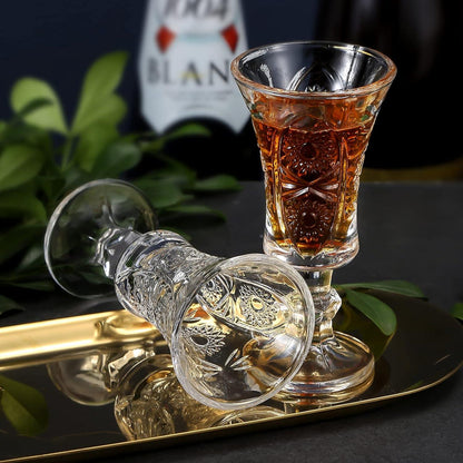 6er Set 45ml Schnapsgläser aus bleifreiem Glas mit schwerem Boden