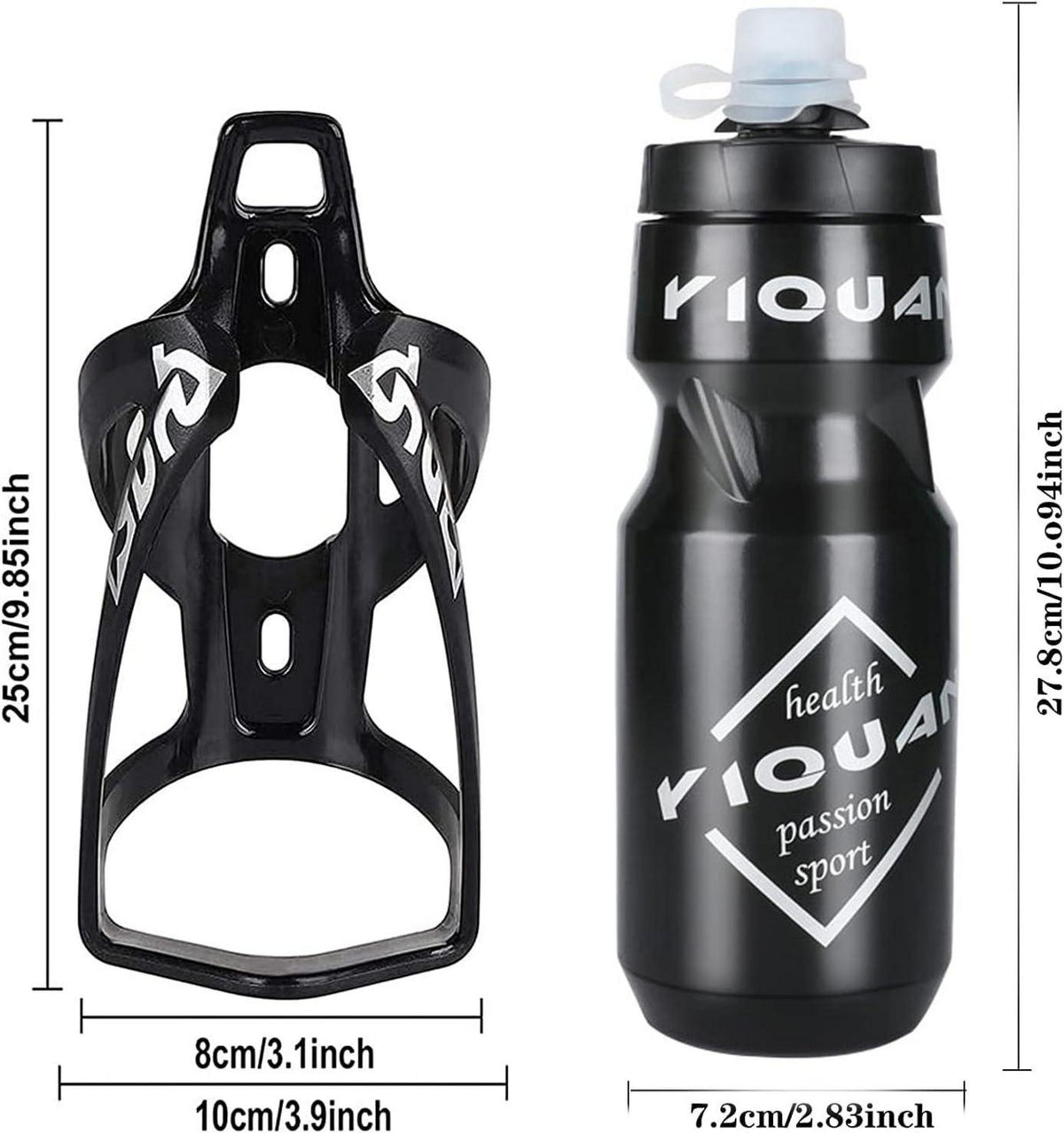 Fahrrad Flaschenhalter mit 24 oz Sportflasche Set für