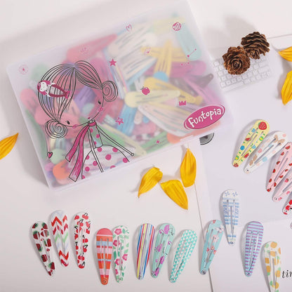 Haarspangen Mädchen Funtopia 120 Stück Süße Haarclips 5cm