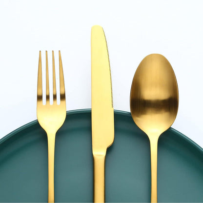 Besteckset Mattgold 30 Teile für 6 Personen, Edelstahl, Spülmaschinenfest