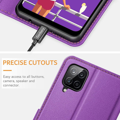 Samsung Galaxy A12/M12 Handyhülle Leder Flipcase mit Kartenschlitzen