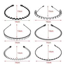 Metall Haarreifen Set 6 Stück Schwarz Stirnband Zubehör