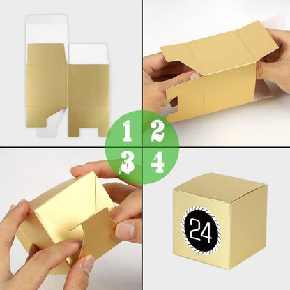 DIY Adventskalender zum Befüllen 24 Schachteln Goldene Box