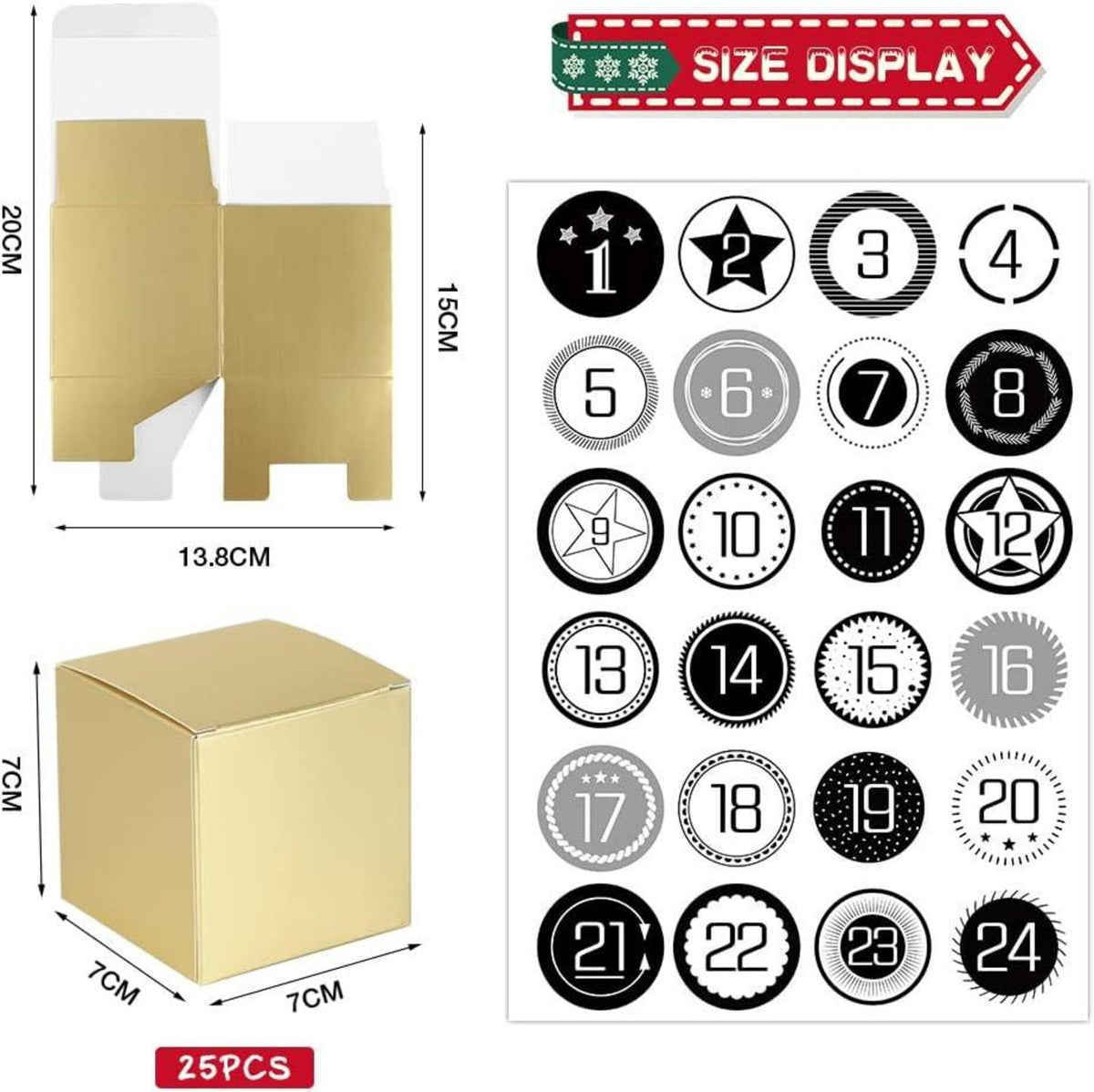 DIY Adventskalender zum Befüllen 24 Schachteln Goldene Box