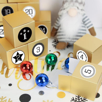Adventskalender Schachteln DIY Geschenkboxen Befüllen Zahlenaufklebern