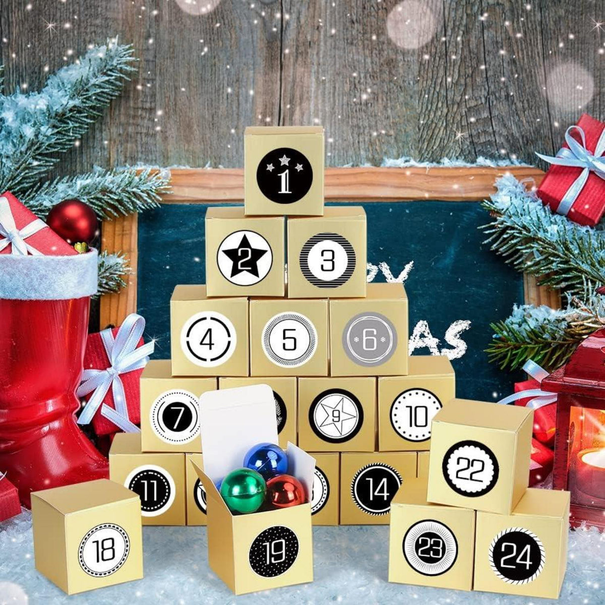 Adventskalender zum Befüllen 24 Schachteln DIY Geschenkboxen