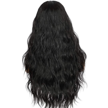 Synthetische Body Wave Stirnband Perücke – Lang, Schwarz, 26 Zoll