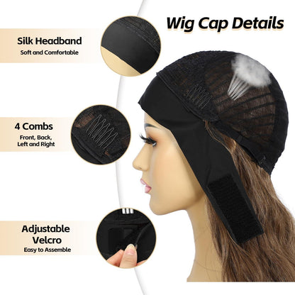 Synthetische Body Wave Stirnband Perücke Braun 26 Zoll