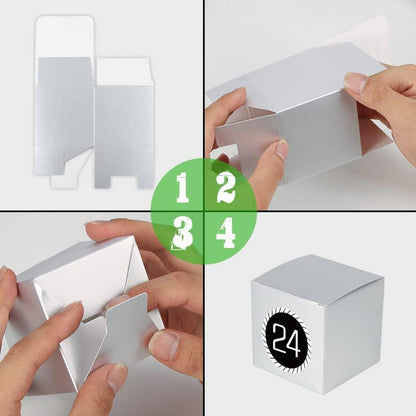 Adventskalender DIY zum Befüllen 24 Schachteln Geschenkboxen Zahlenaufkleber