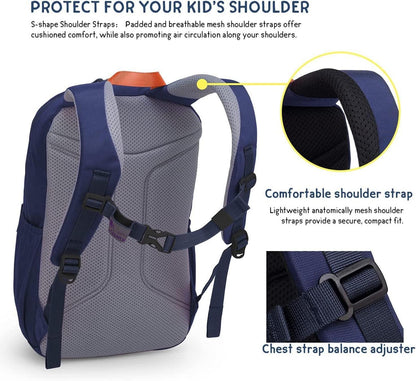 Kinderrucksack Mädchen Jungen Schulrucksack 15L für Schule Wander 25x14x41cm