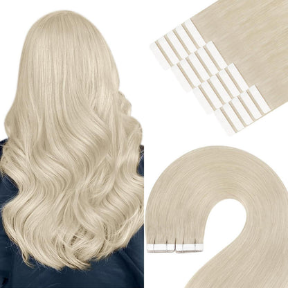 Echthaar Tape Extensions Platinblond 30cm 30g