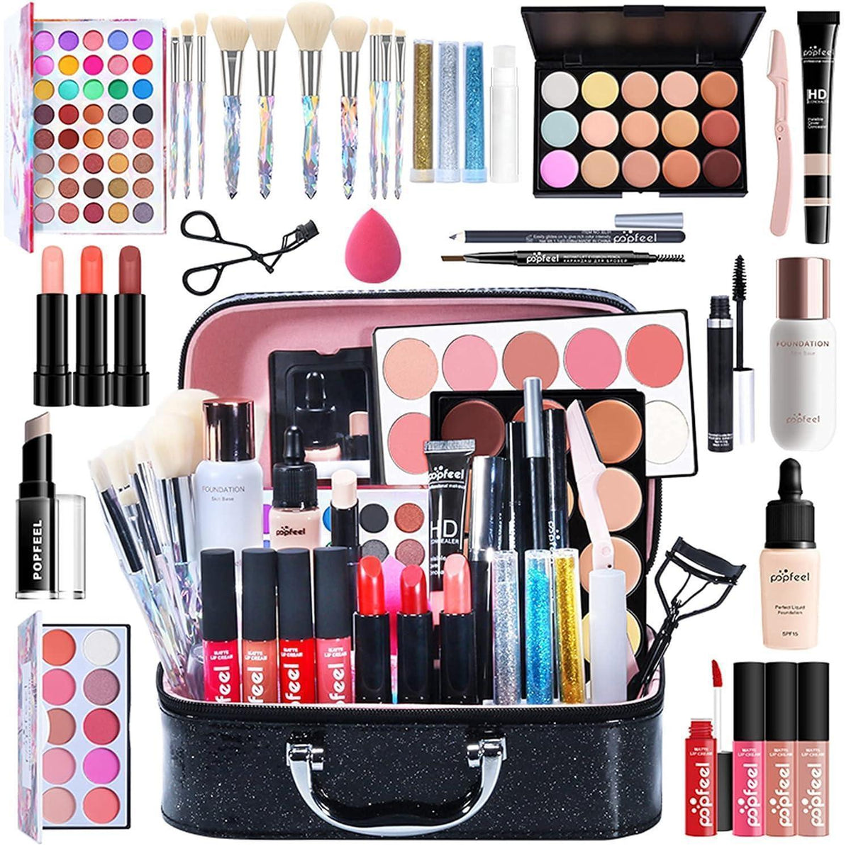 Professionelles Make-up Set 34tlg. mit Schminktasche