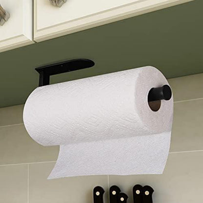 Schwarzer Küchenrollenhalter Selbstklebend 30cm für Küche Bad Wandmontage