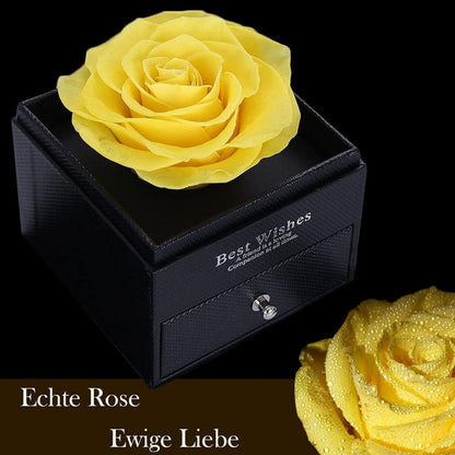 Infinity Rose Gelbe Rose mit Kette und 925er Sterling Silber