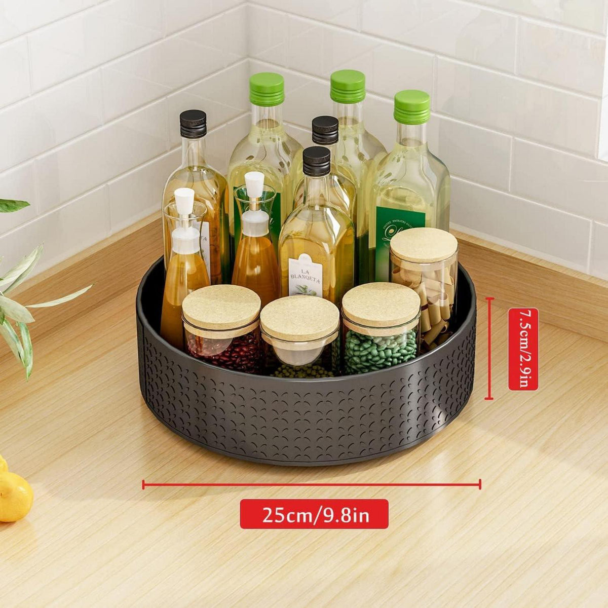 Drehbares Gewürzregal Lazy Susan Kohlenstoffstahl Organizer