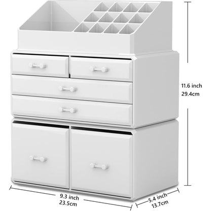 XL Kosmetik Make Up Organizer Weiß 6 Schubladen
