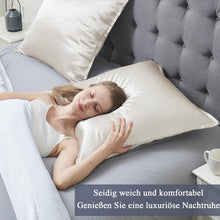 Satin Kissenbezug 80x80 Beige 2er Set Reißverschluss weich