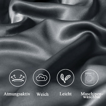 Satin Kissenbezug 80x80 2er Set Weich Seidenkissenbezug Curly Haar