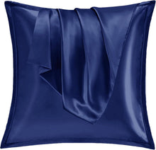 Satin Kissenbezug Set 80x80 2er Weich Silk Pillowcase Navy
