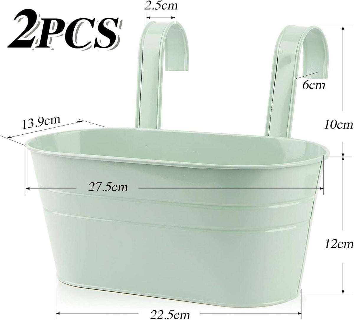 2er Metall Hängender Blumentopf Set 27.5 * 13.9 * 12cm für
