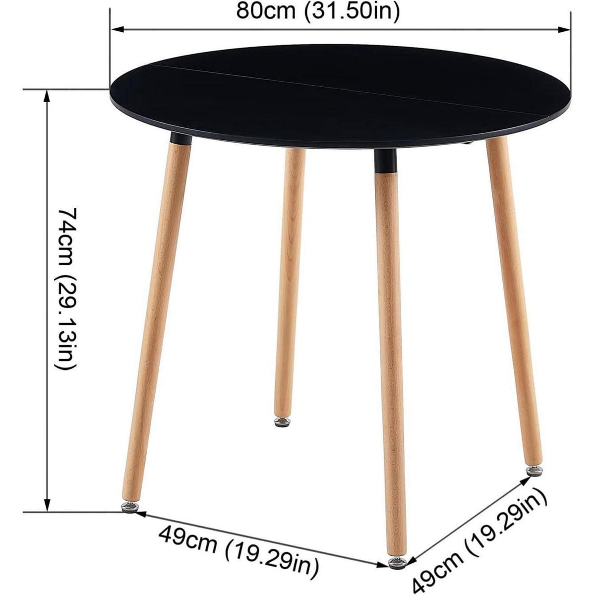 Runder Esstisch mit 4 Stühlen – Nordisches Design