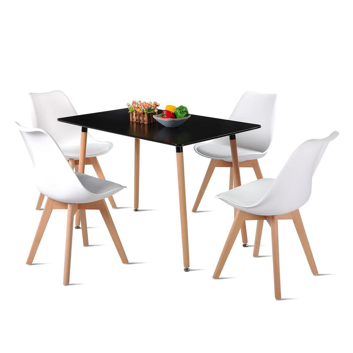 Esszimmer-Set: Küchentisch & 4 Stühle, Nordisches Design