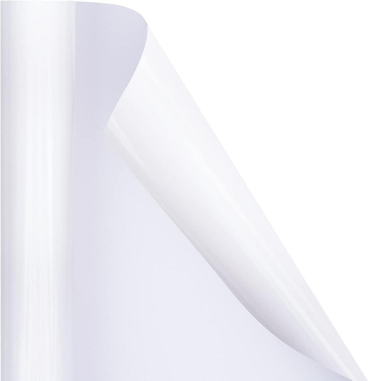 Weißes Metallic Geschenkpapier Mini Rolle 43cm x 10m