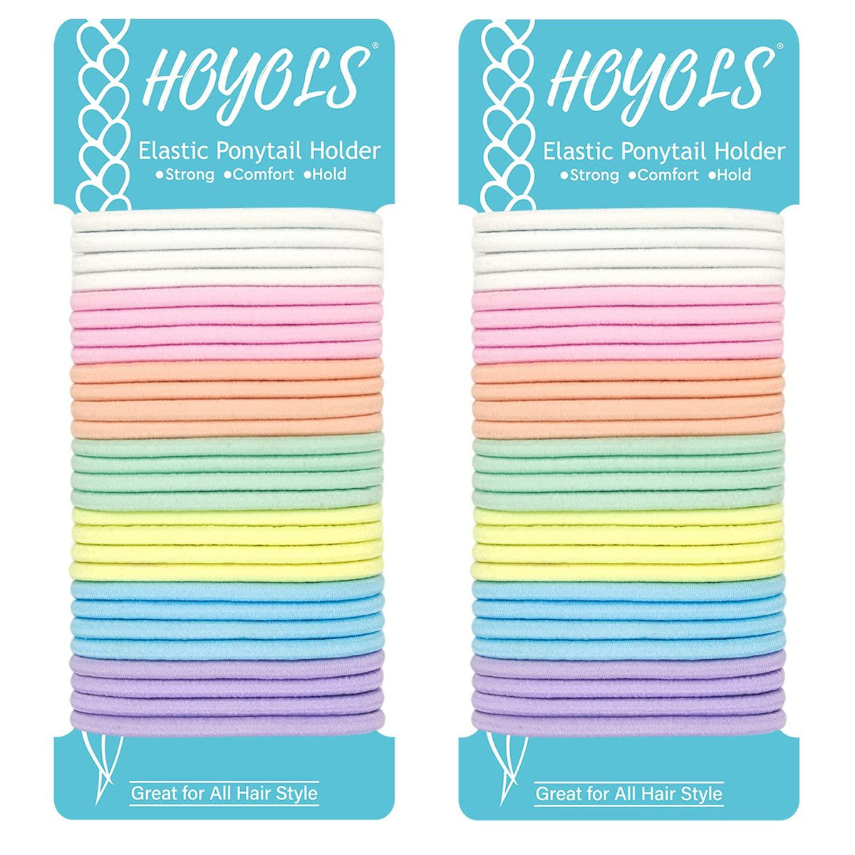 HOYOLS Haargummis für dicke Haare 56 Stück 4mm - 8 Farben