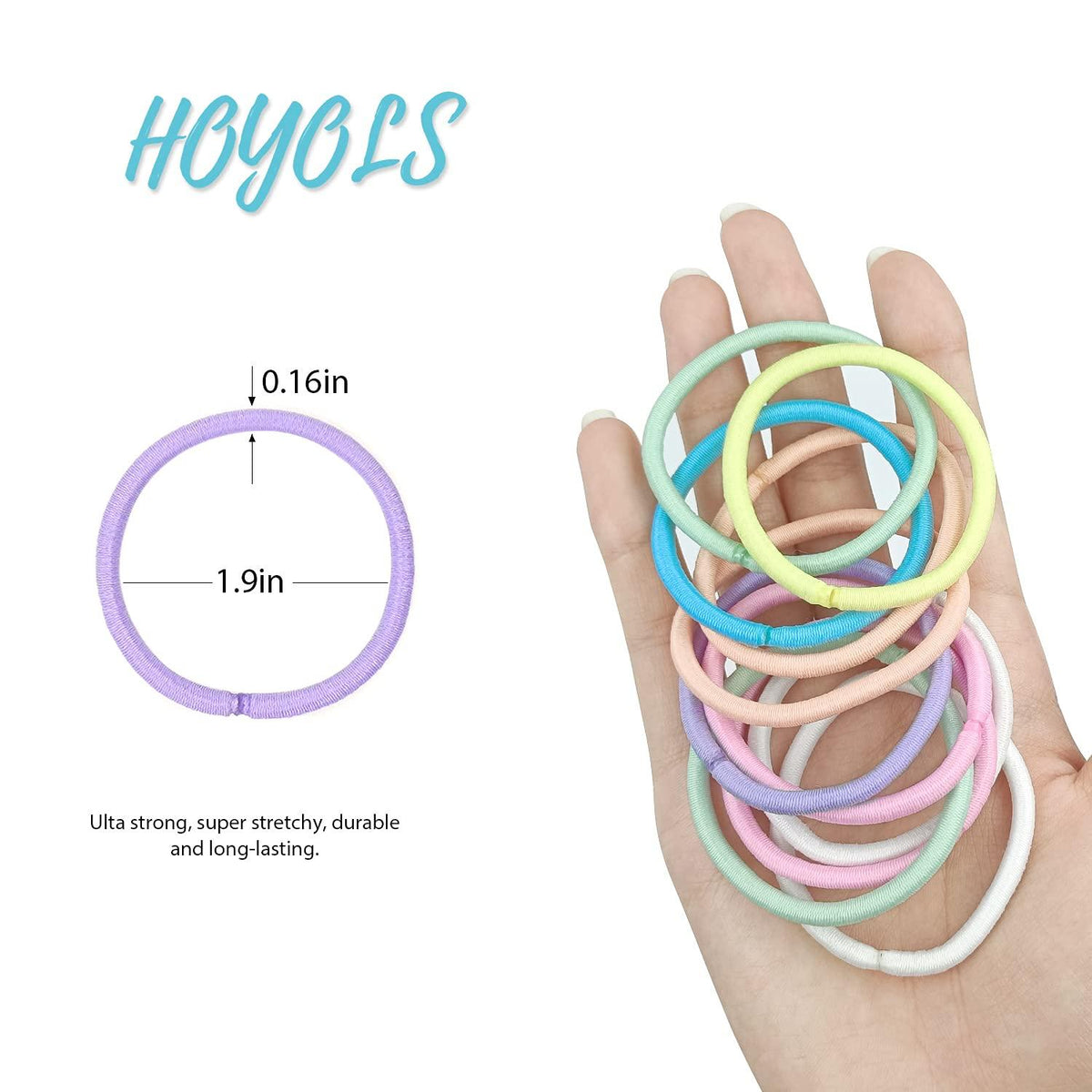 HOYOLS Haargummi 56 Stück 4mm 8 Farben Pferdeschwanz Halter