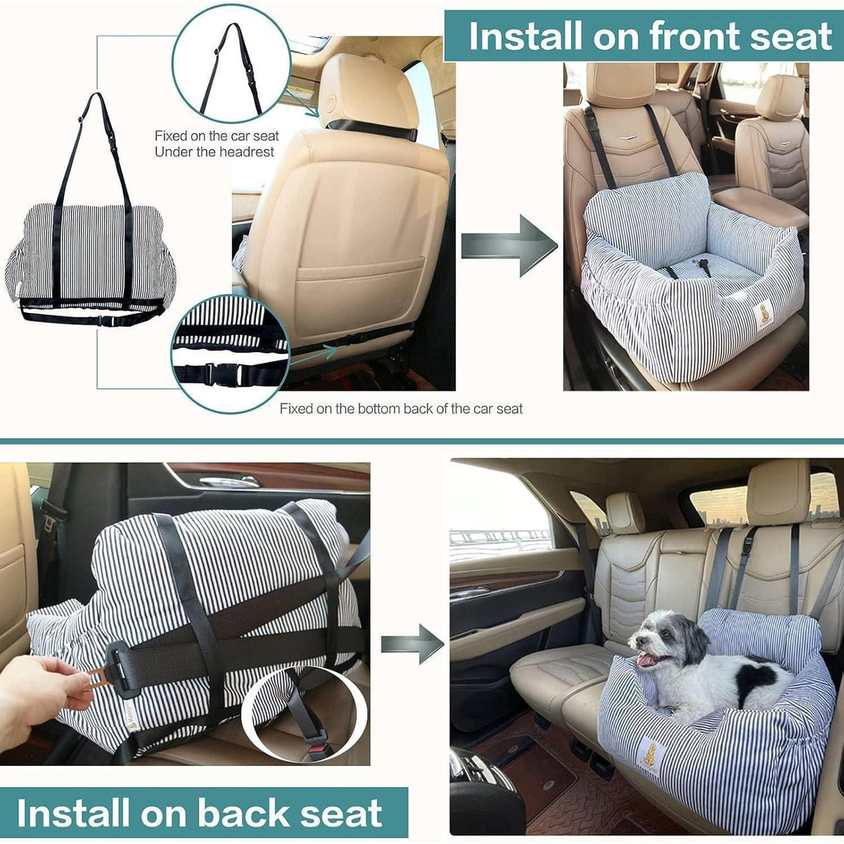 Hunde-Autositz für kleine Hunde – Abnehmbar & Waschbar