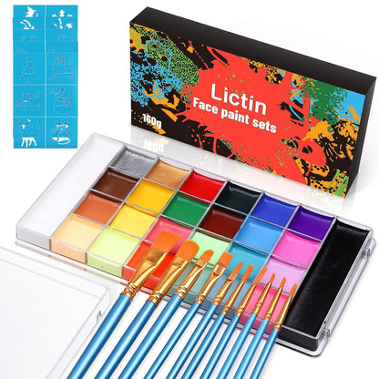 Professionelles Wasserbasiertes Face Bodypainting Set 26 Farben