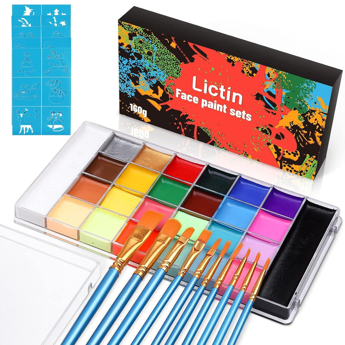 Professionelles Wasserbasiertes Face Bodypainting Set 26 Farben