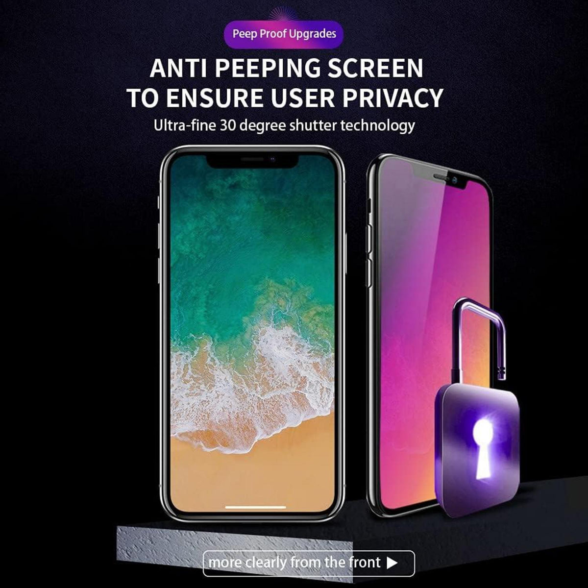 Sichtschutz Panzerglas für iPhone 12 Pro 6,1 Zoll Regenbogen Anti-Blaulicht Folie