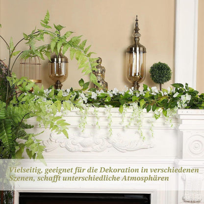 Künstliche Wisteria Girlande 26m – 4er Set für Deko