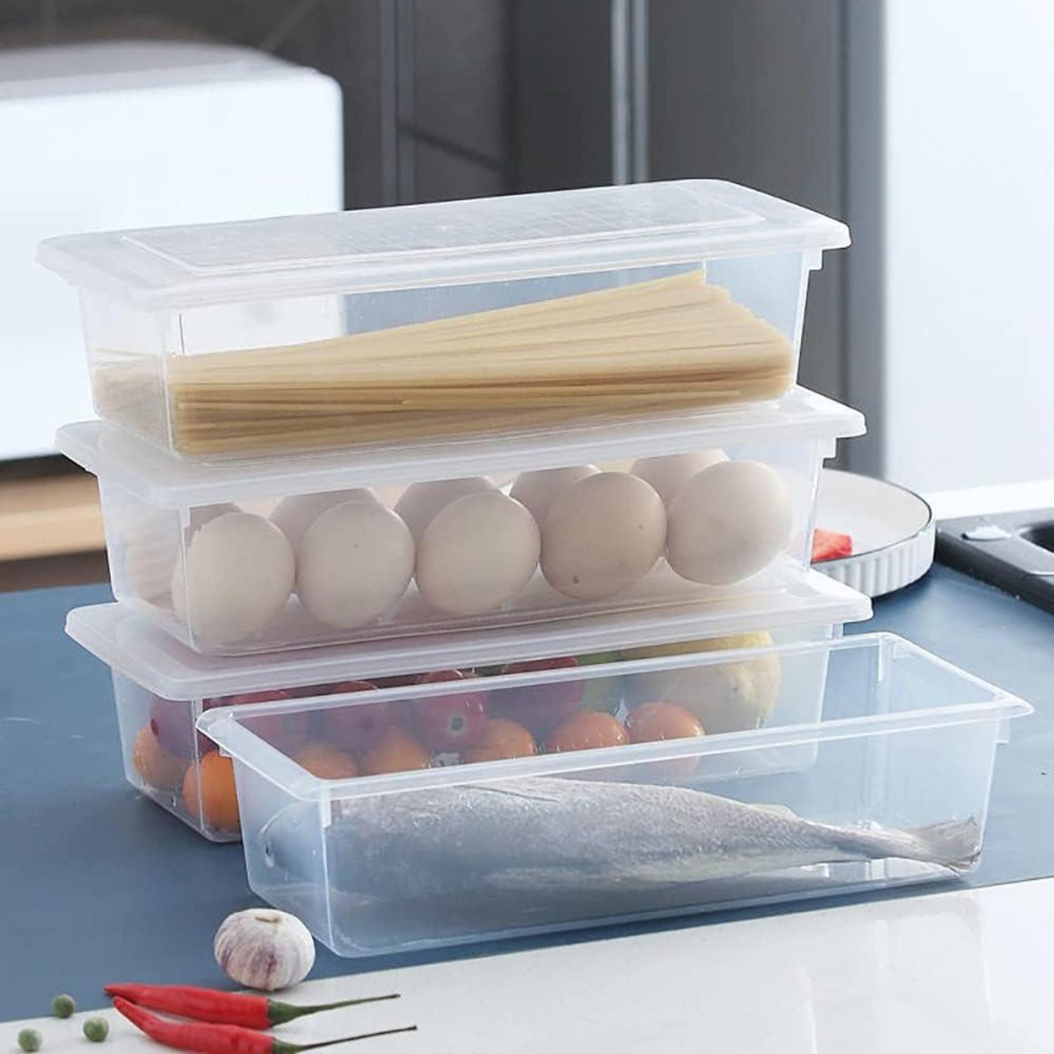 6er Pack Frischhaltedosen 1,5L Kühlschrank Behälter mit Deckel