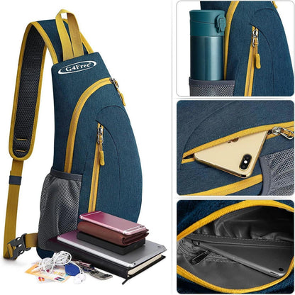 Leichte Brusttasche Dunkelblau für Wandern & Radfahren