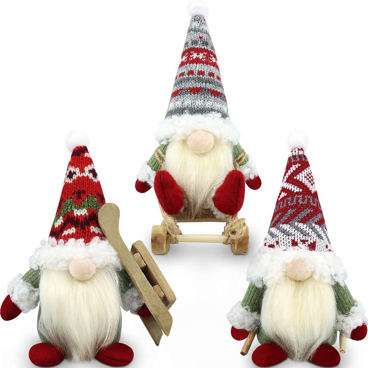 Weihnachtswichtel 3er Set Figuren Weihnachtsdeko Christmas Decorations