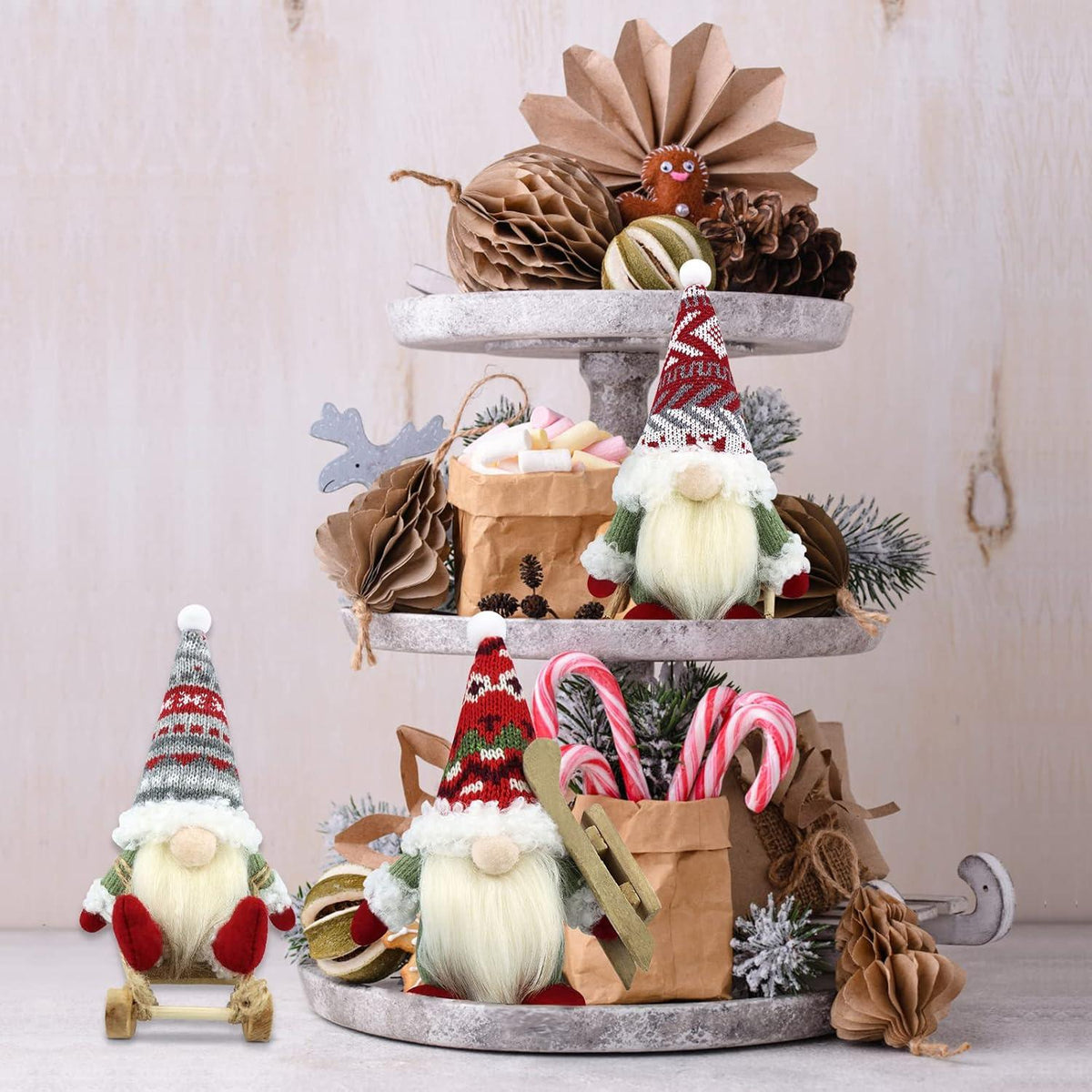 Weihnachtswichtel 3er Set Figuren Weihnachtsdeko Christmas Decorations