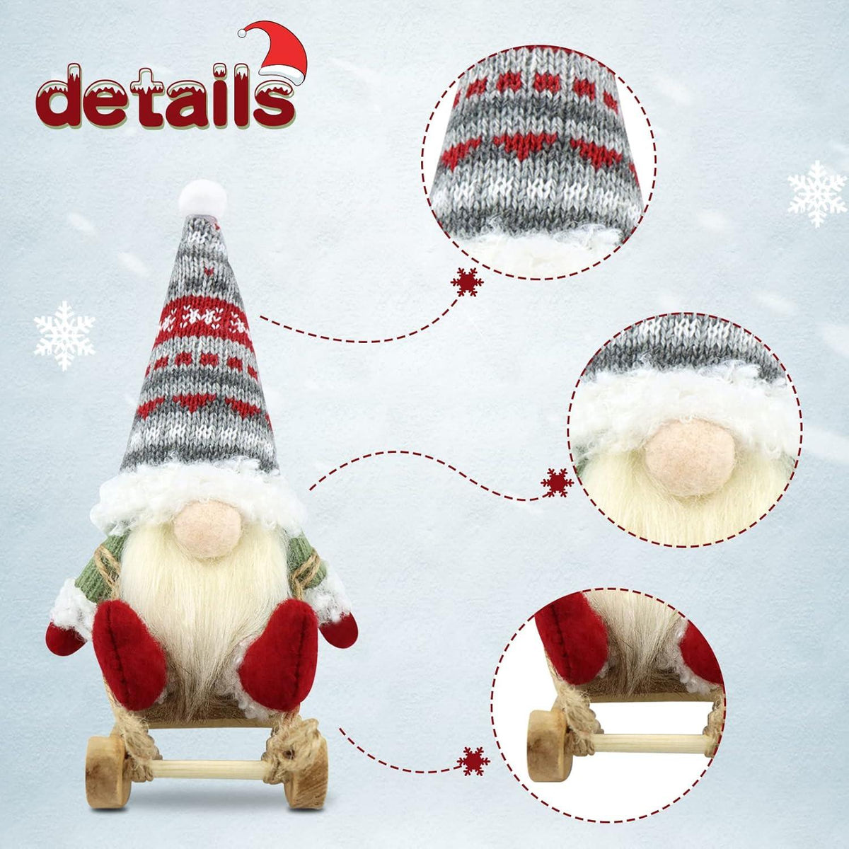 Weihnachtswichtel Figuren 3er Set Dekoration Christmas Decorations