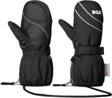 Kinder Skihandschuhe Fäustlinge wasserdicht und warm 4-6 Jahre Schwarz