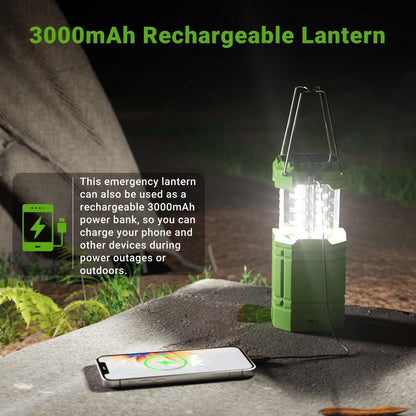 LED Campinglampe Solar Laterne 3000mAh Akku Notfallleuchte