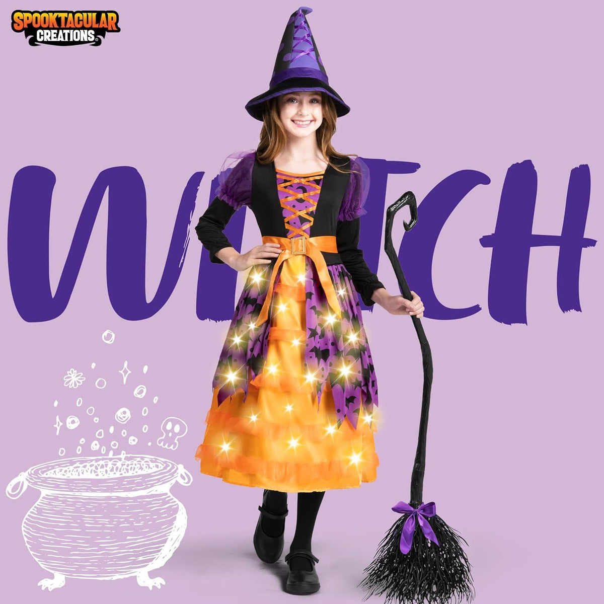 Spooktacular Creations Rosa Hexenkostüm Mädchen Halloween