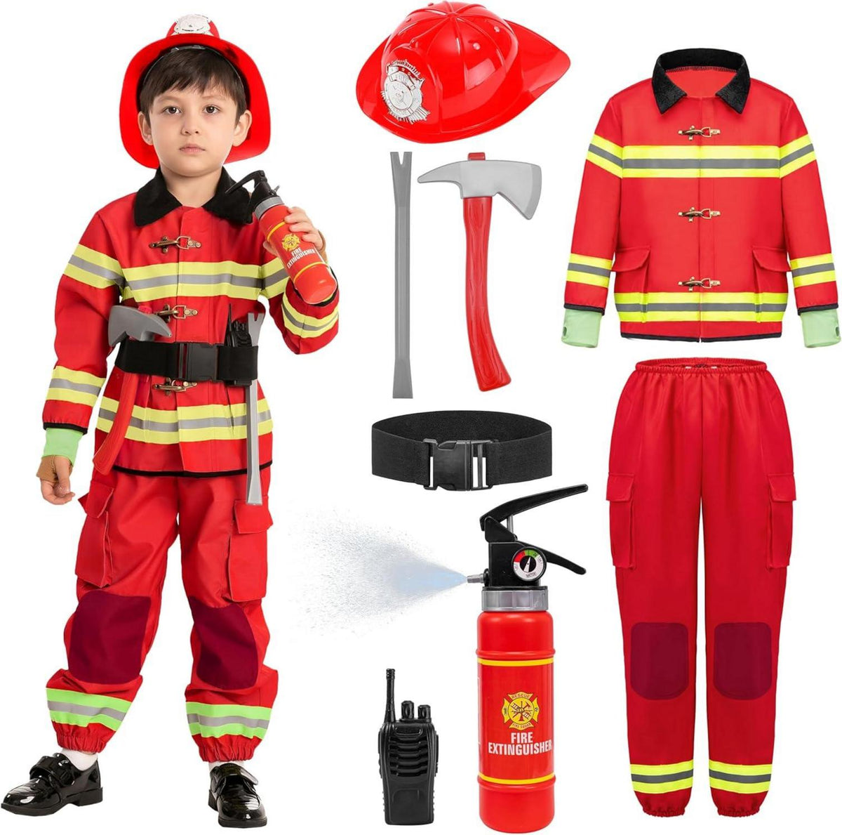 Feuerwehrmann Kostüm Kinder Rollenspiel Set Feuerwehrhelm Spielzeug