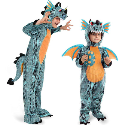 Blaues Drachenkostüm Kinder Halloween Süßes oder Saures