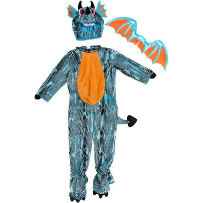 Blaues Drachenkostüm Kinder Halloween Süßes oder Saures