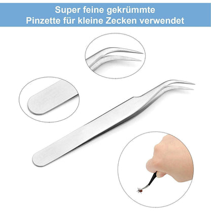 Edelstahl Zeckenentferner Set 3-teilig mit Aufbewahrungsbox