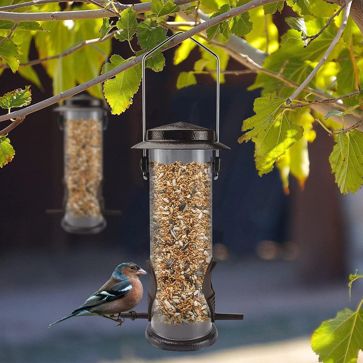 Edelstahl Vogelfutterspender zum Aufhängen für Garten 2