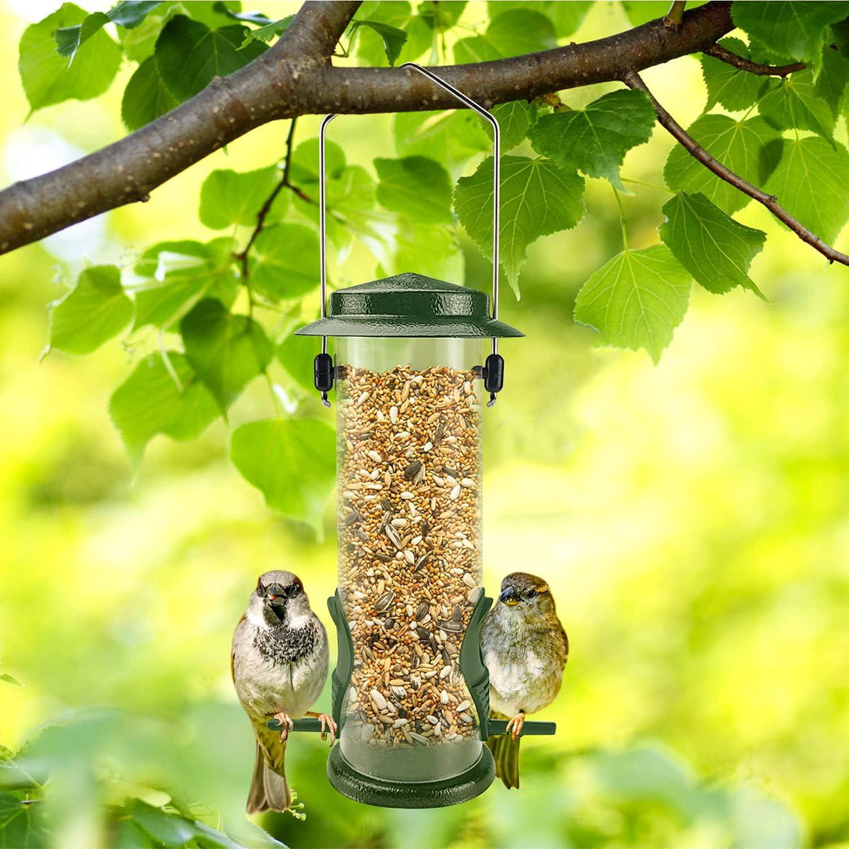 Edelstahl Futterspender für Wildvögel zum Aufhängen, 2 Stück